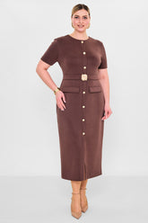 Laluce - Plus Size Dress (L2.Y26.ELB.2E668) - 8690200103544