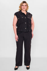 Laluce - Plus Size Waistcoat (L2.Y26.YK.2Y14) - 8690200143427