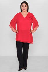 Kifayet - Extended Plus Size Evening Blouse (KFY26Y22502-01) - 8690200144721