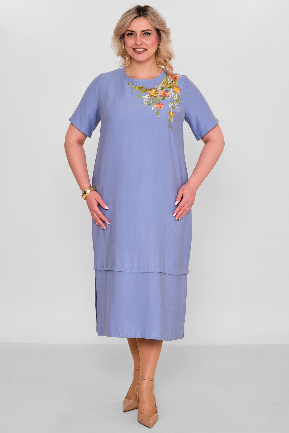 Ebberro - Plus Size Dress (EBR26Y6784BB) - 8690200189401