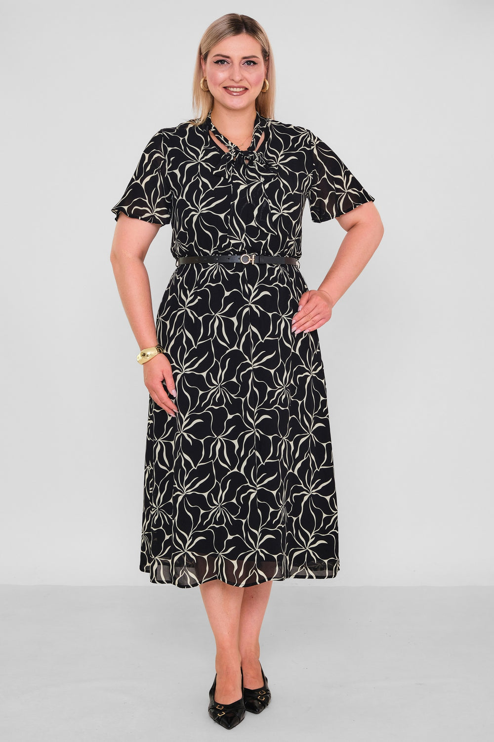 Revaro - Plus Size Dress (RVR26YBS-2718) - 8690200196126