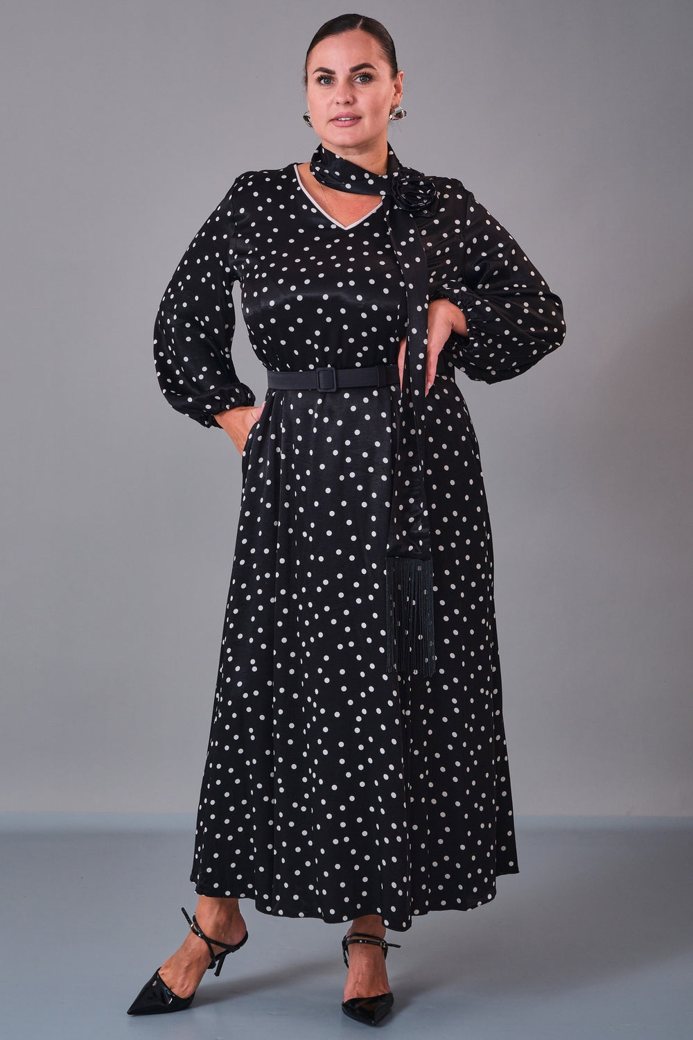 Dress Port - Plus Size Dress (DSP27K5819) - 8690200211133