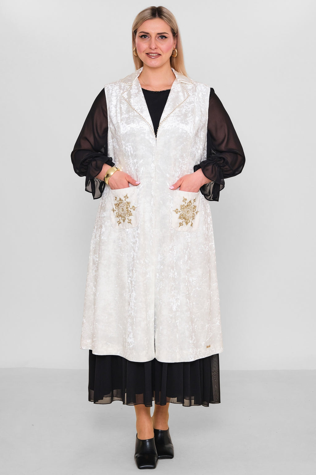 Ksas - Extended Plus Size Cardigan (KSAS4166-1) - 8690200053986