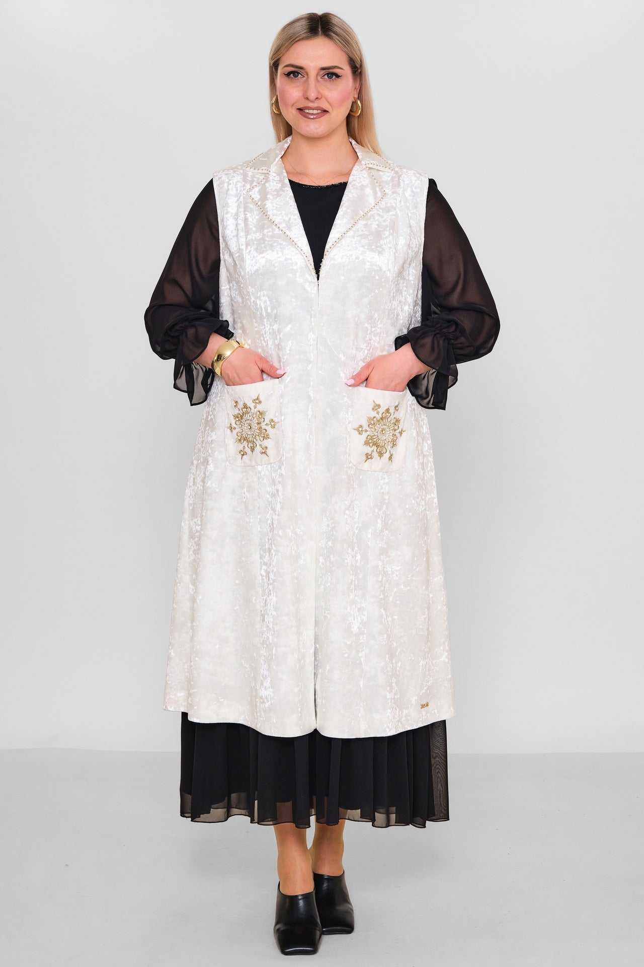 Ksas - Extended Plus Size Cardigan (KSAS4166-1) - 8690200053986