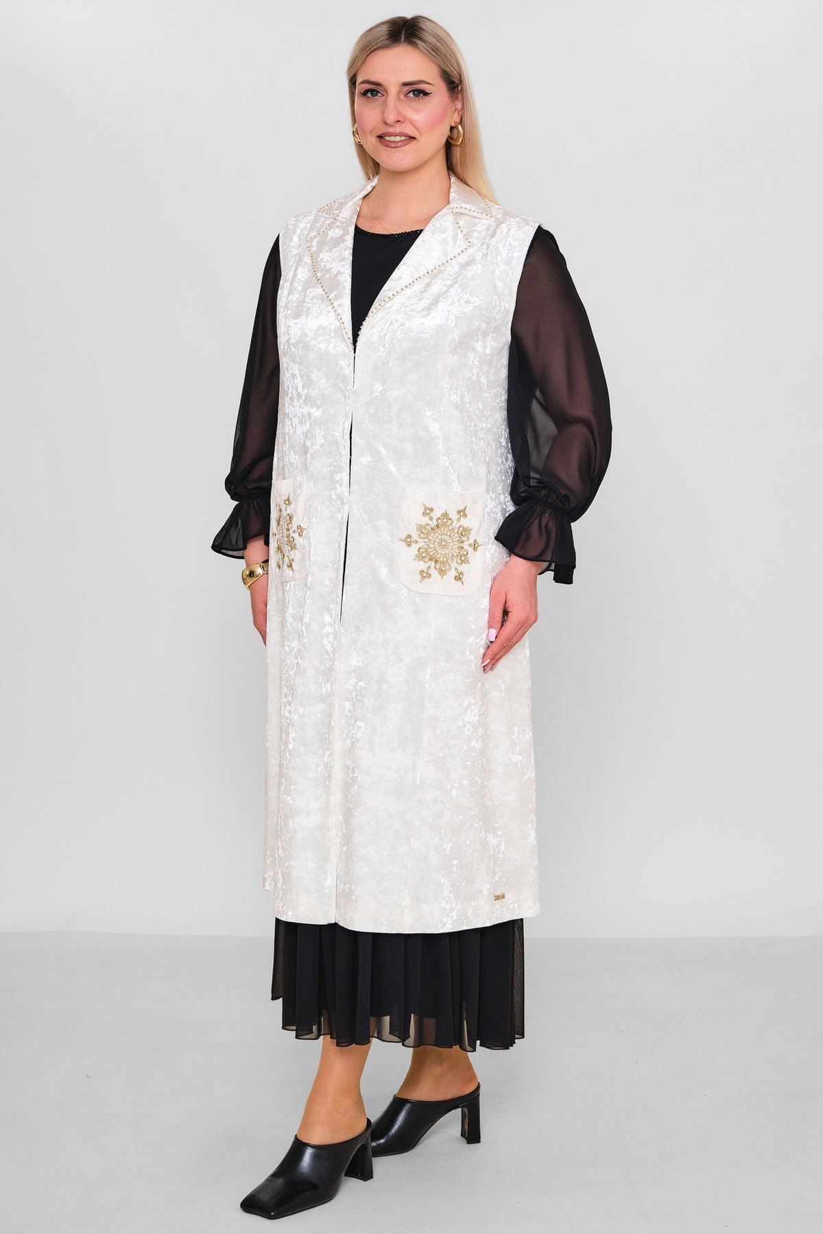 Ksas - Extended Plus Size Cardigan (KSAS4166-1) - 8690200053986