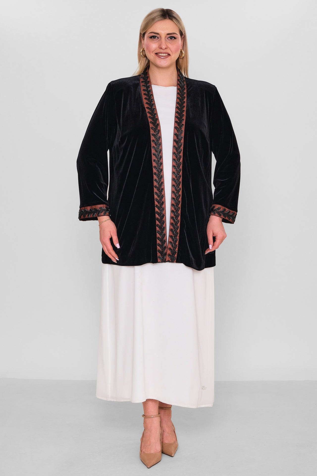 Ksas - Extended Plus Size Cardigan (KSAS4087-1) - 8690200074783