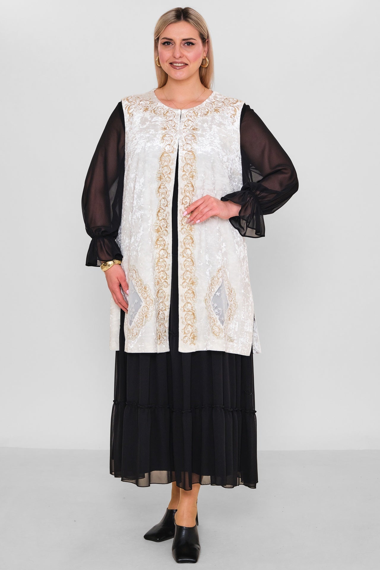 Ksas - Extended Plus Size Cardigan (KSAS4037-1) - 8690200080234