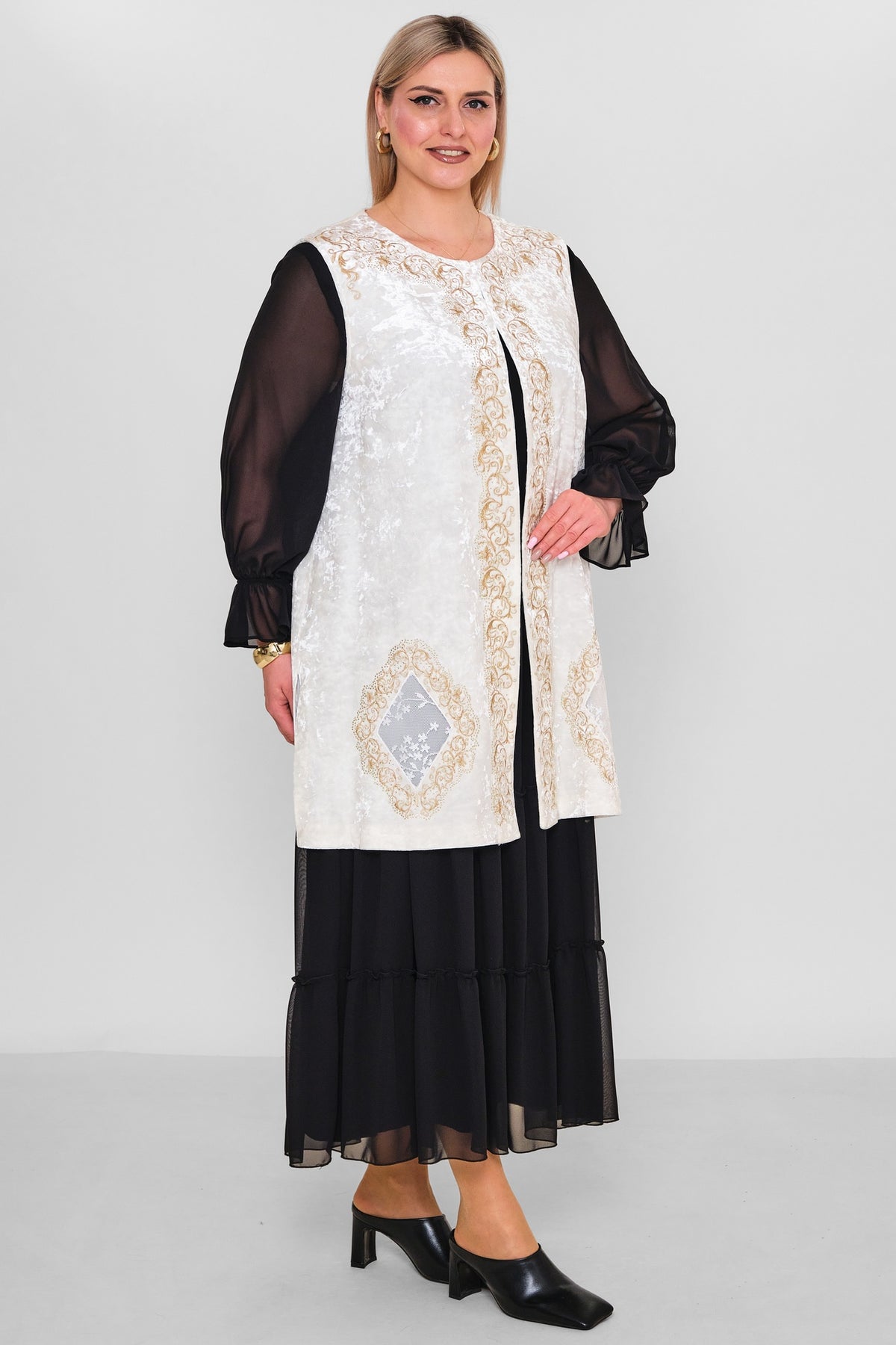 Ksas - Extended Plus Size Cardigan (KSAS4037-1) - 8690200080234