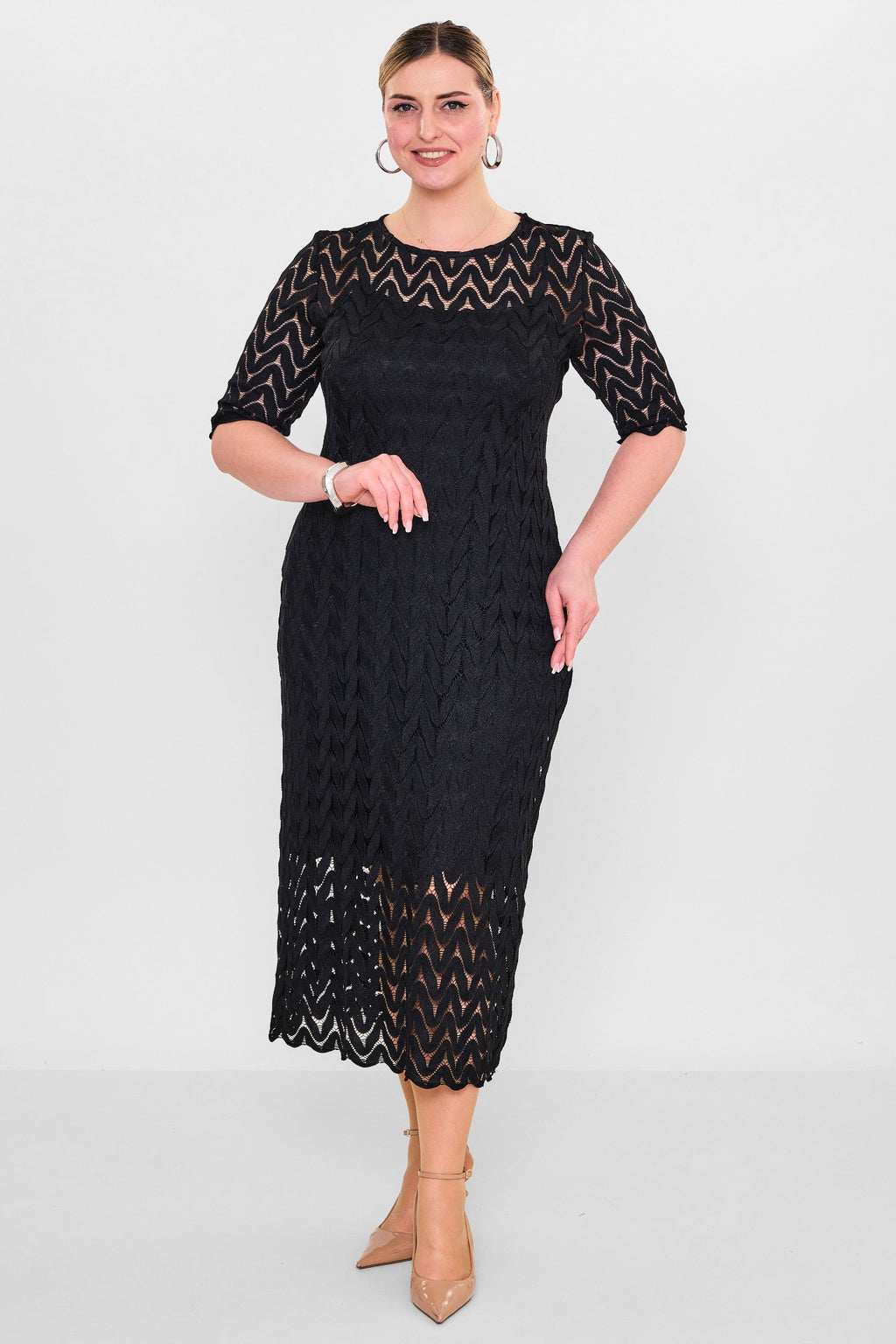 Laluce - Plus Size Dress (L2.Y26.ELB.2E662) - 8690200082474