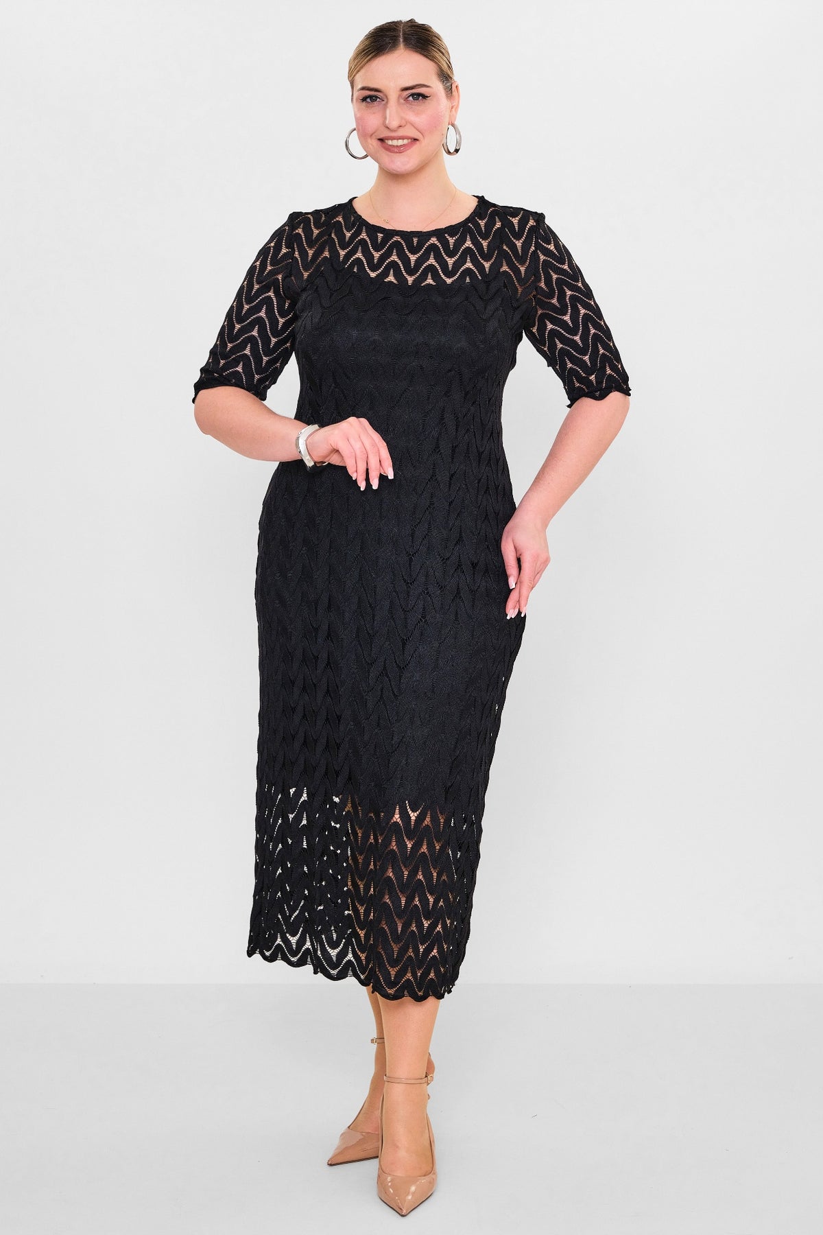 Laluce - Plus Size Dress (L2.Y26.ELB.2E662) - 8690200082474
