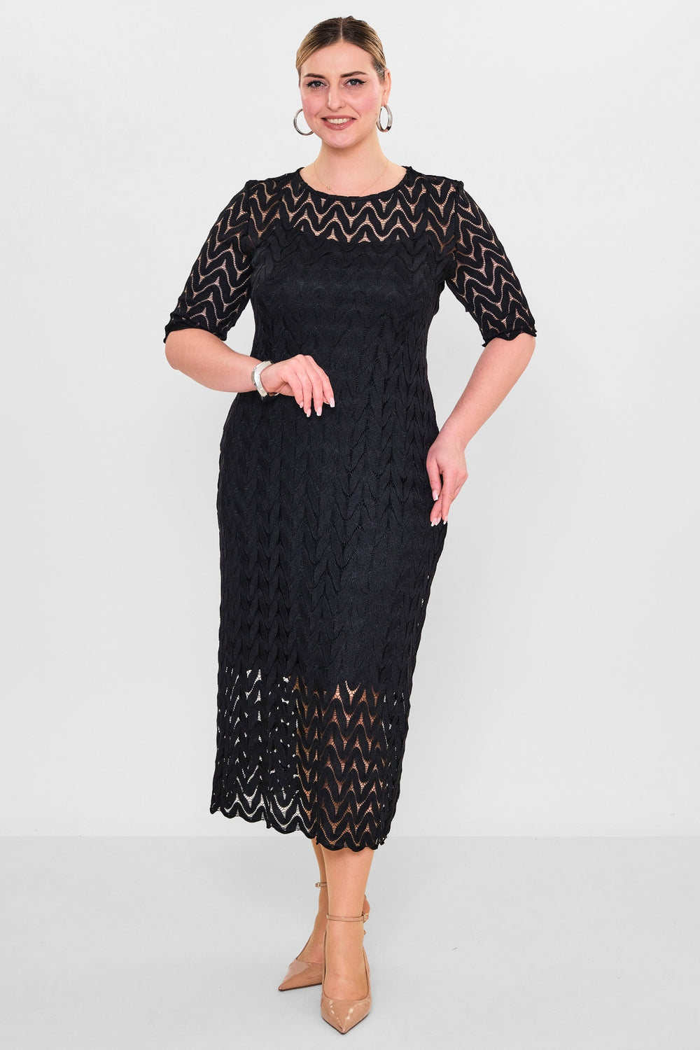 Laluce - Plus Size Dress (L2.Y26.ELB.2E662) - 8690200082474
