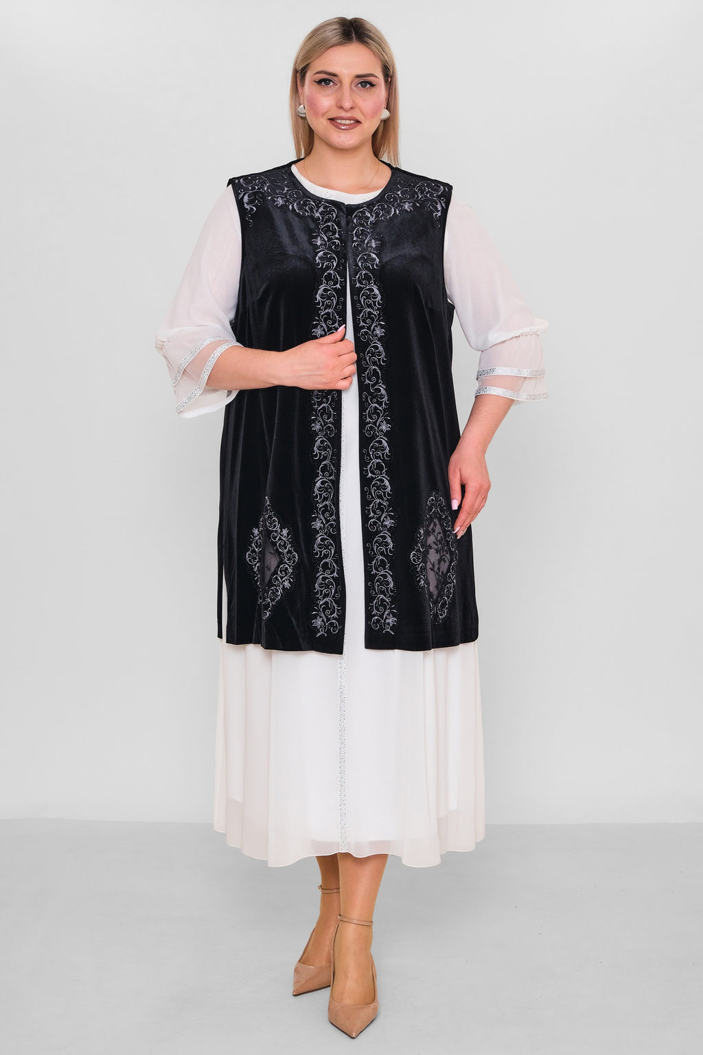 Ksas - Extended Plus Size Cardigan (KSAS4037-1) - 8690200091193