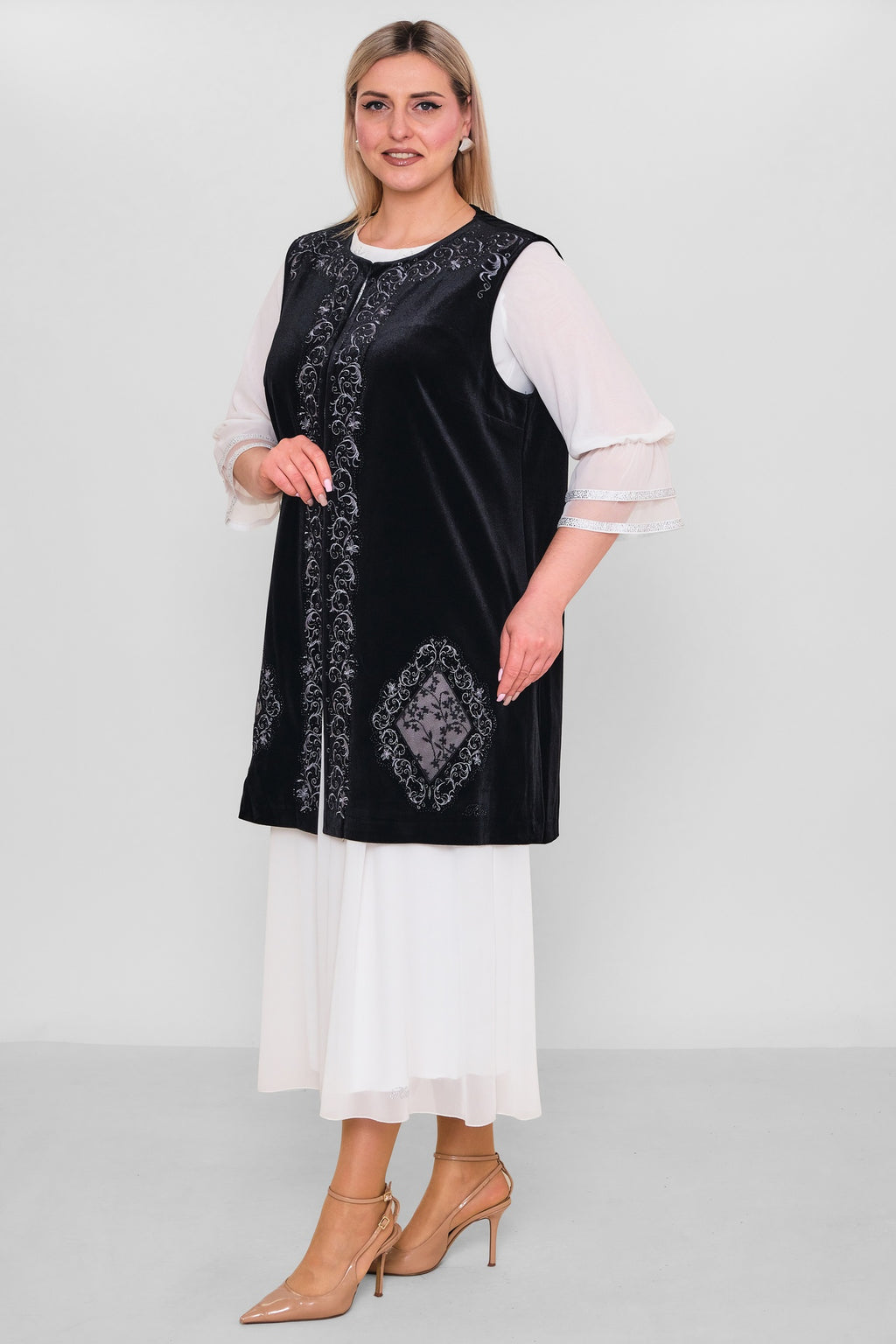 Ksas - Extended Plus Size Cardigan (KSAS4037-1) - 8690200091193