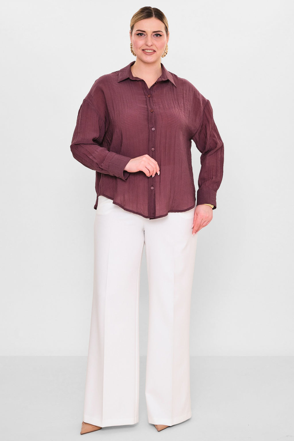 Laluce - Plus Size Shirt (L2.Y26.GML.2G150) - 8690200098390