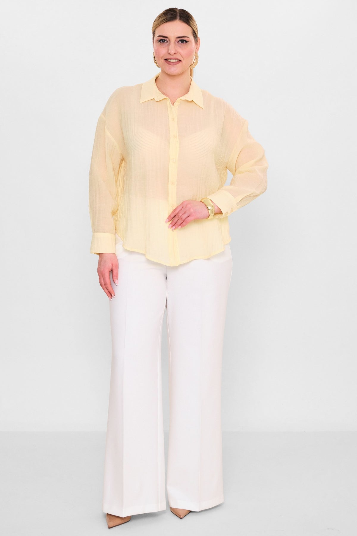 Laluce - Plus Size Shirt (L2.Y26.GML.2G150) - 8690200098406