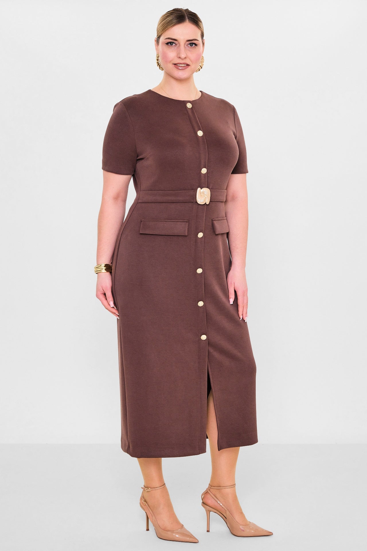 Laluce - Plus Size Dress (L2.Y26.ELB.2E668) - 8690200103544