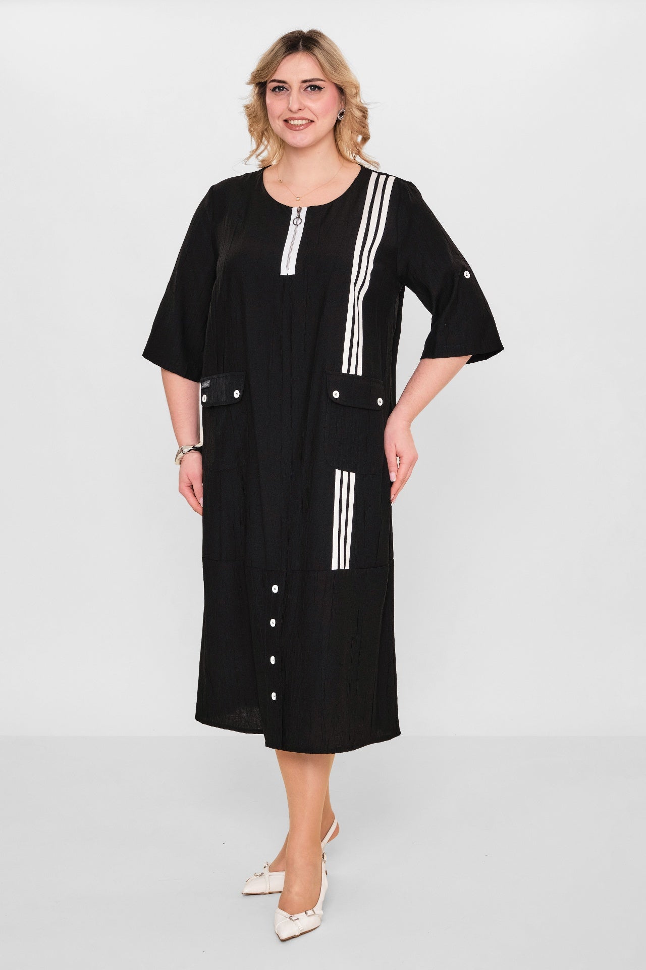 Ebberro - Plus Size Dress (EBR26Y11326BB) - 8690200107924
