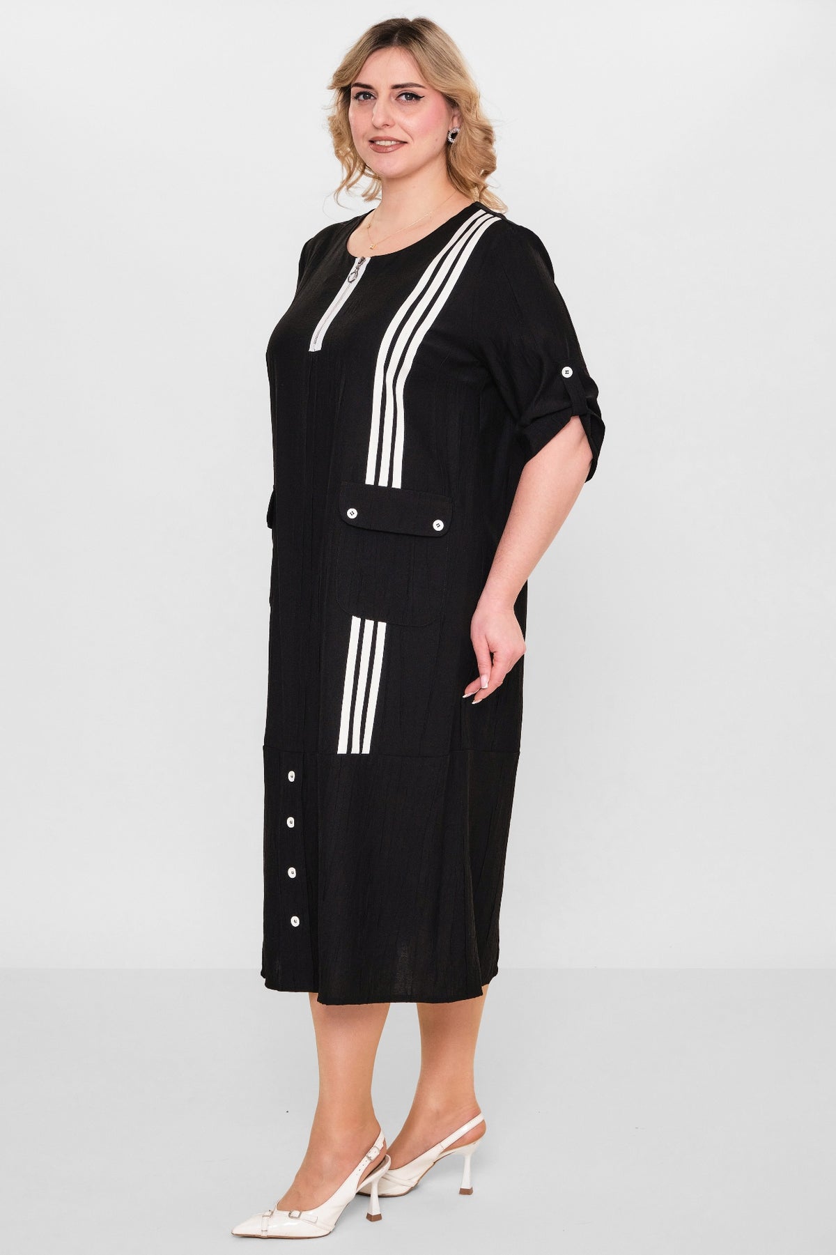 Ebberro - Plus Size Dress (EBR26Y11326BB) - 8690200107924