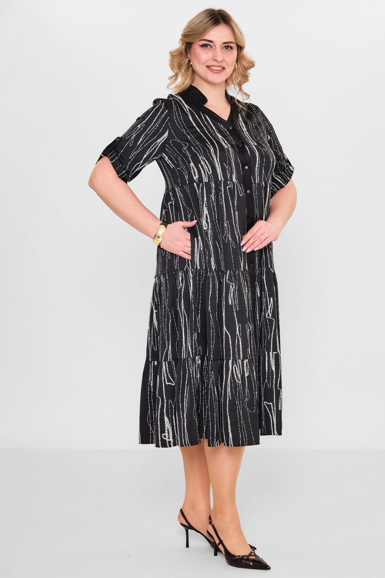 Ebberro - Plus Size Dress (EBR26Y5358BB) - 8690200108341