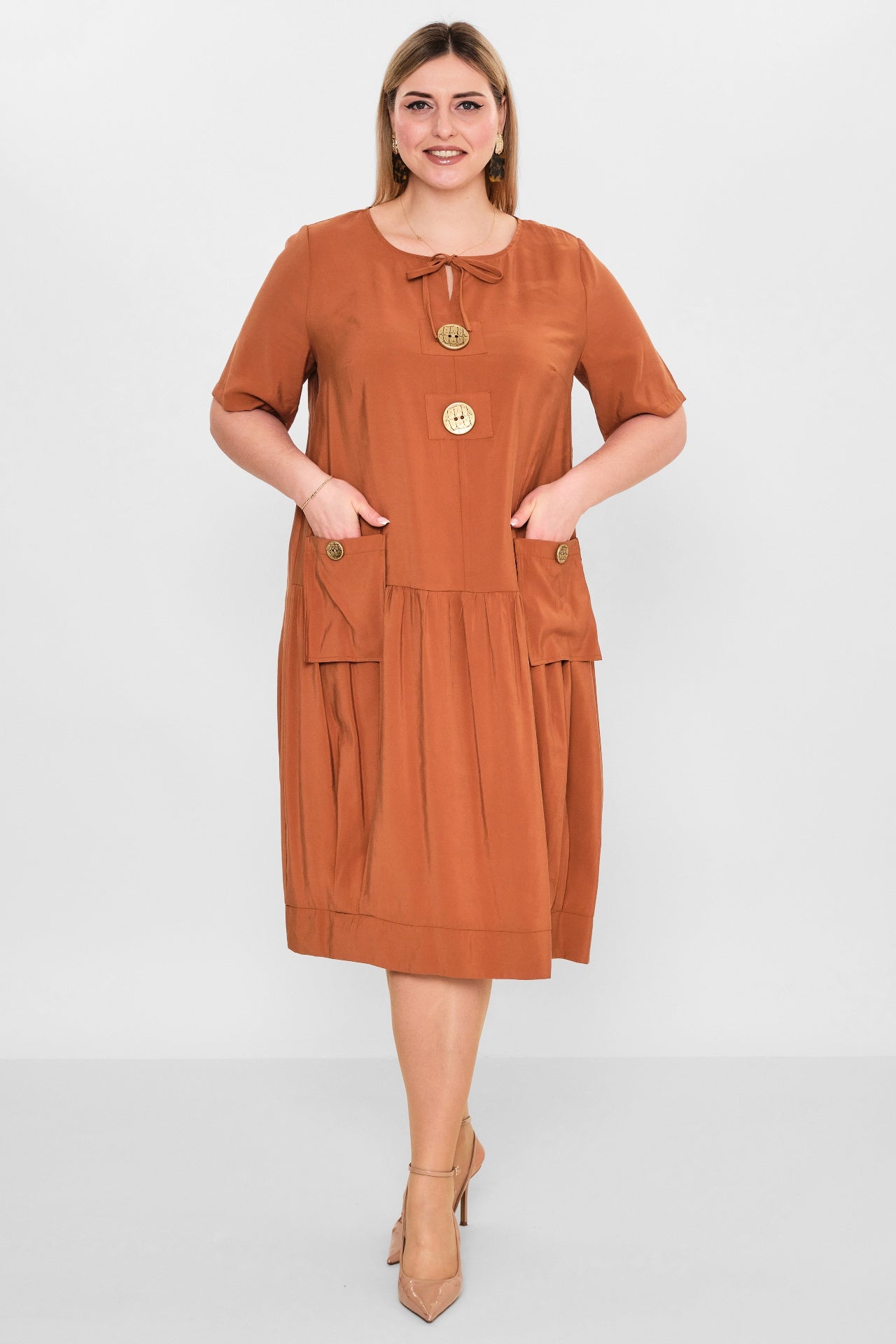 Ebberro - Plus Size Dress (EBR26Y53825BB) - 8690200108365