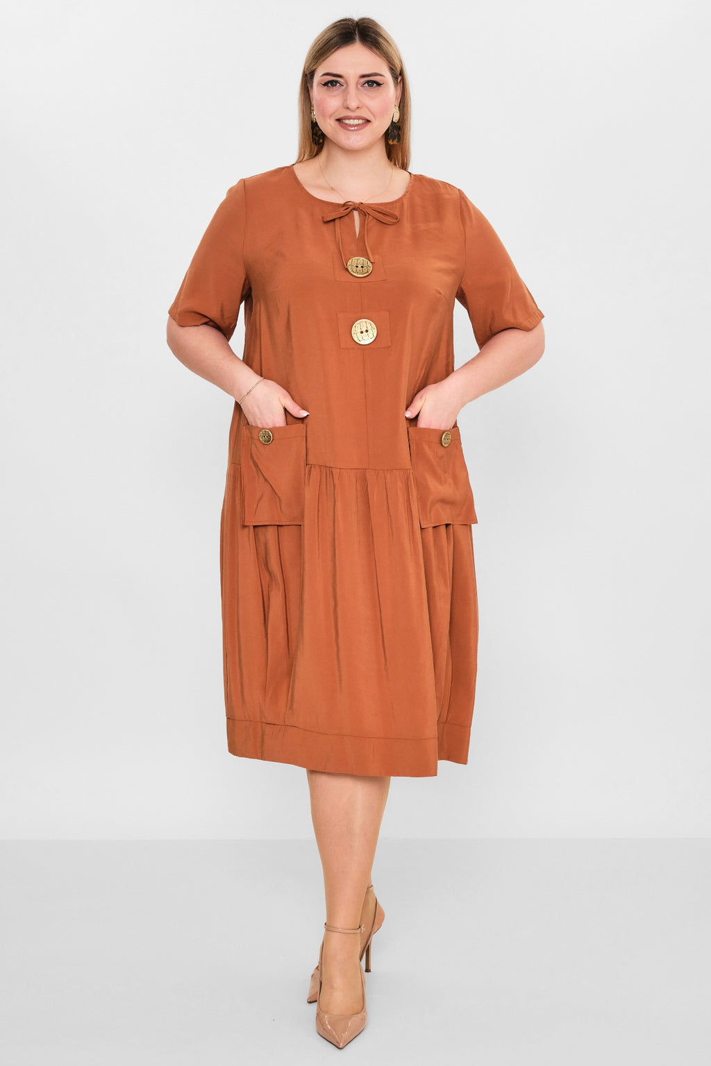 Ebberro - Plus Size Dress (EBR26Y53825BB) - 8690200108365