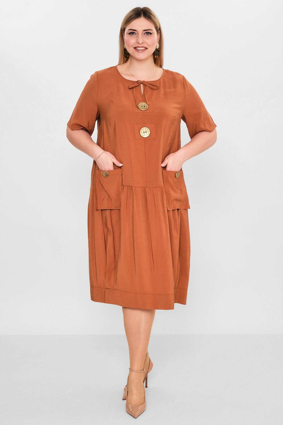 Ebberro - Plus Size Dress (EBR26Y53825BB) - 8690200108365