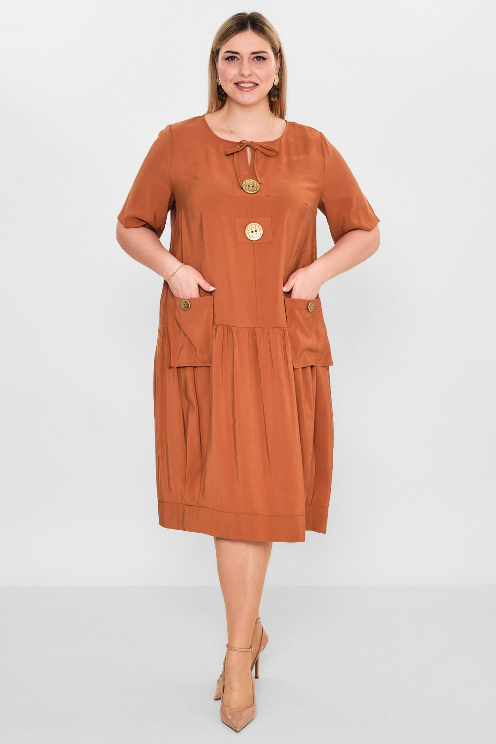 Ebberro - Plus Size Dress (EBR26Y53825BB) - 8690200108365