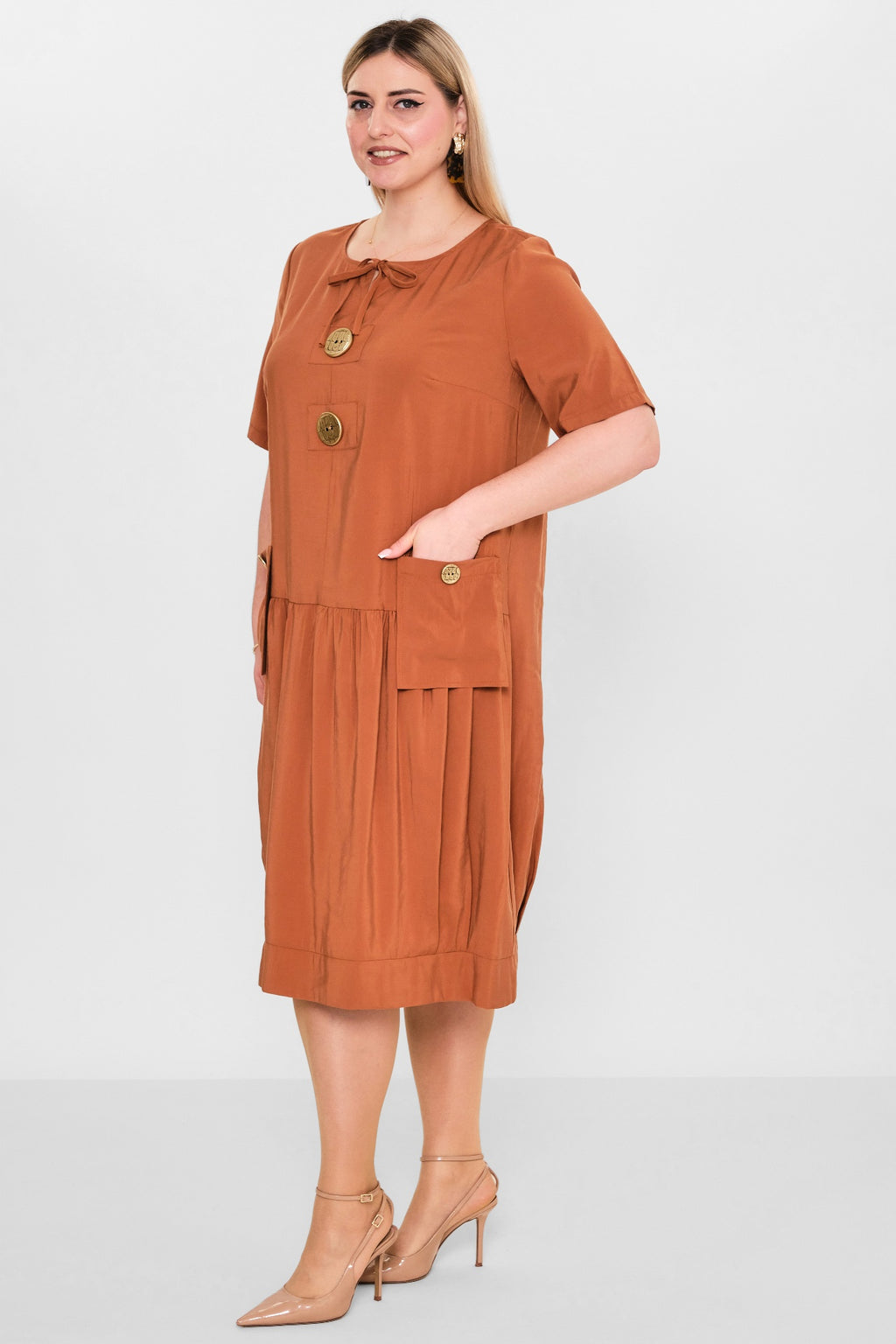 Ebberro - Plus Size Dress (EBR26Y53825BB) - 8690200108365