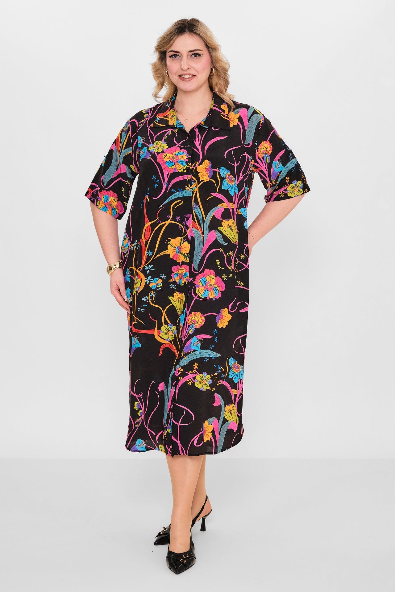 Ebberro - Plus Size Dress (EBR26Y7807BB) - 8690200108433