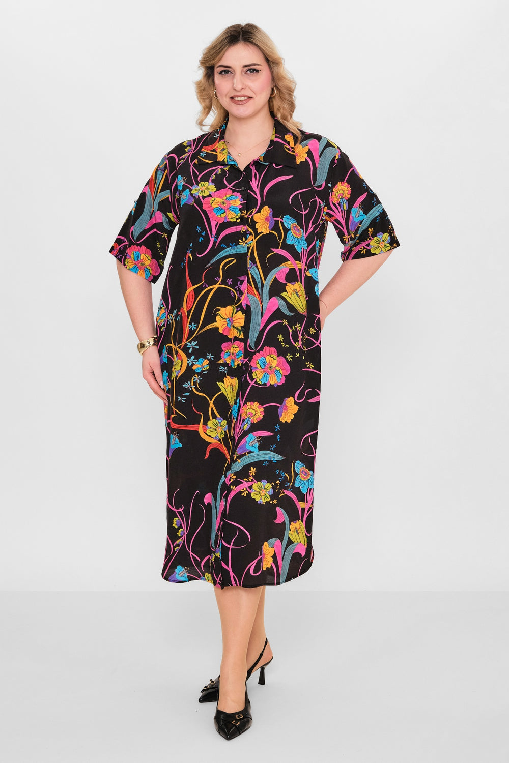 Ebberro - Plus Size Dress (EBR26Y7807BB) - 8690200108433
