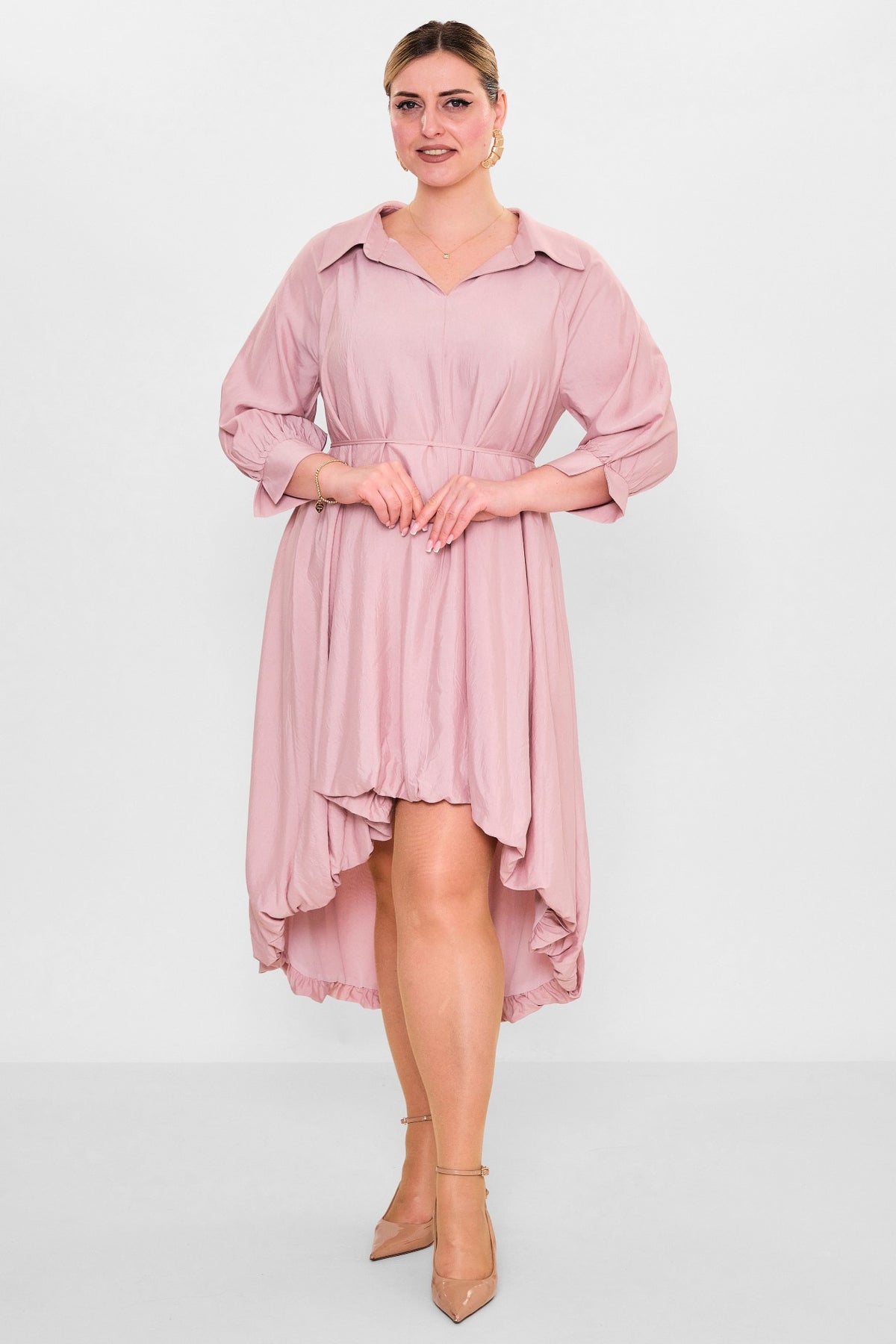 Greencountry - Plus Size Dress (GRC26Y5847-Y) - 8690200110849
