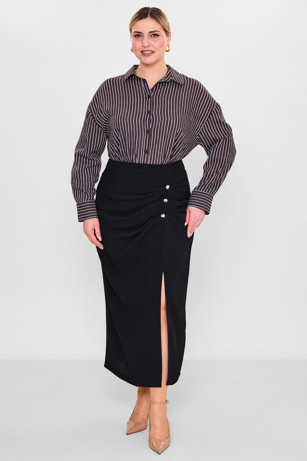 Laluce - Plus Size Skirt (L2.Y26.EK.2D91) - 8690200119699