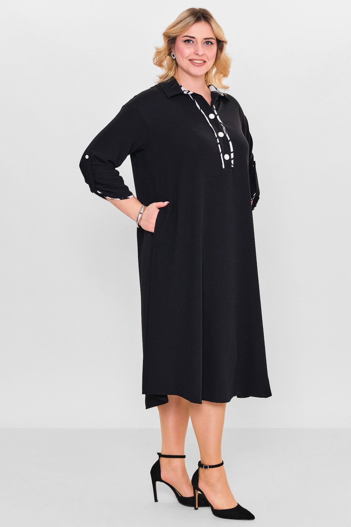 Ebberro - Plus Size Dress (EBR26Y14724BB) - 8690200126994