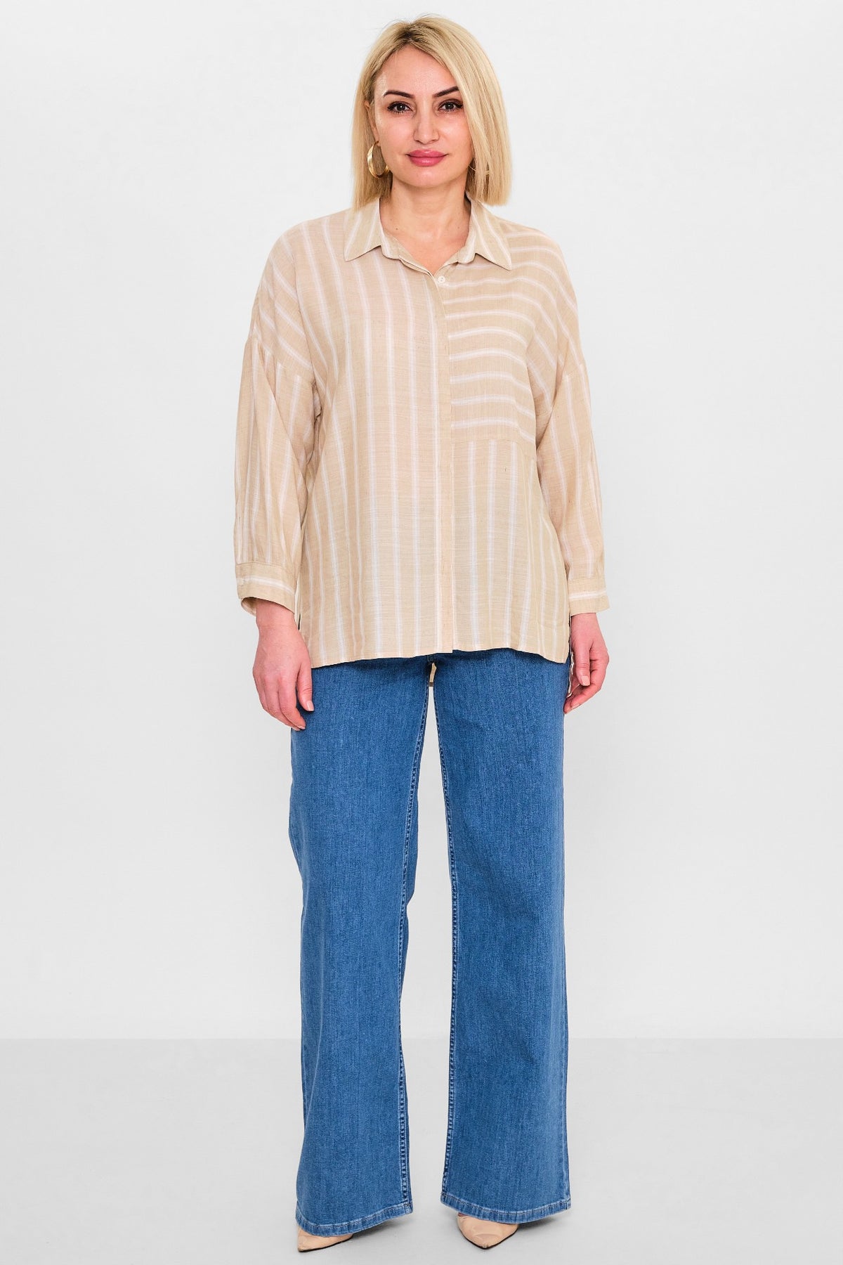 Revaro - Plus Size Shirt (RVR26YBB-4120) - 8690200127717