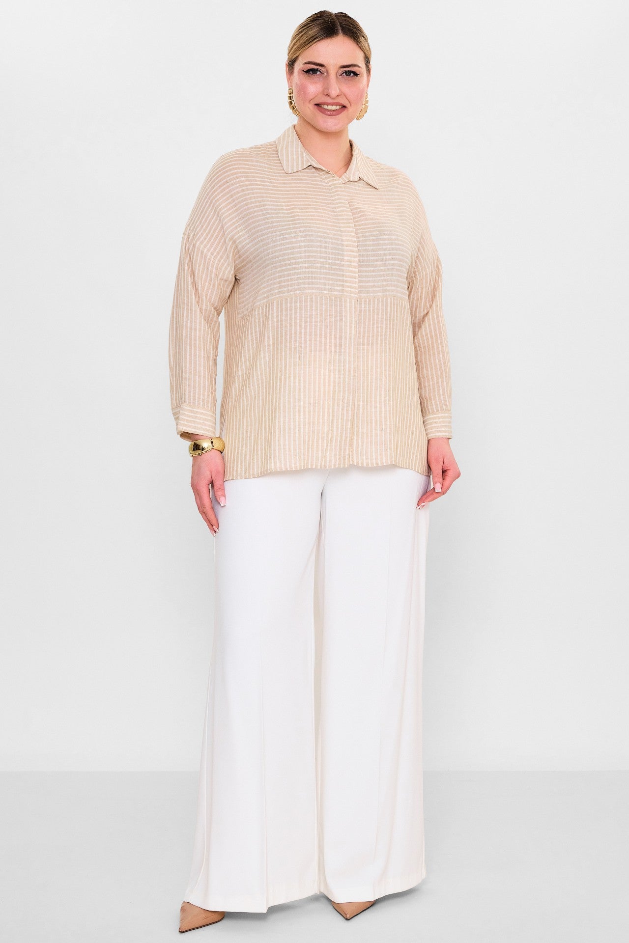 Revaro - Plus Size Shirt (RVR26YBB-4121) - 8690200127724
