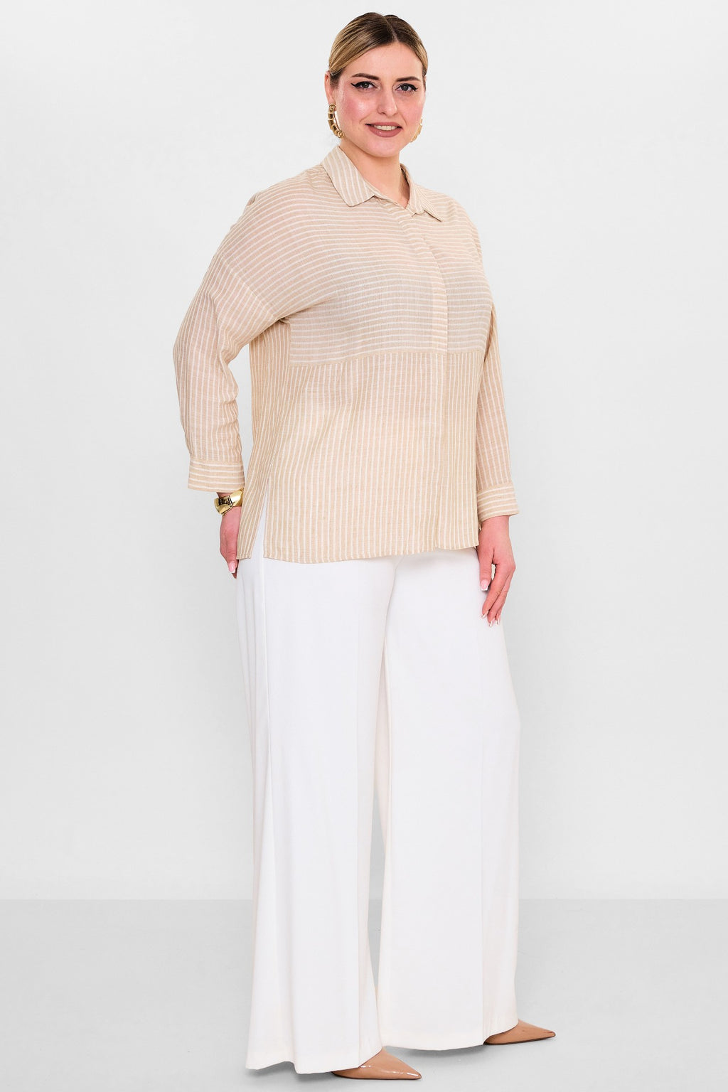 Revaro - Plus Size Shirt (RVR26YBB-4121) - 8690200127724