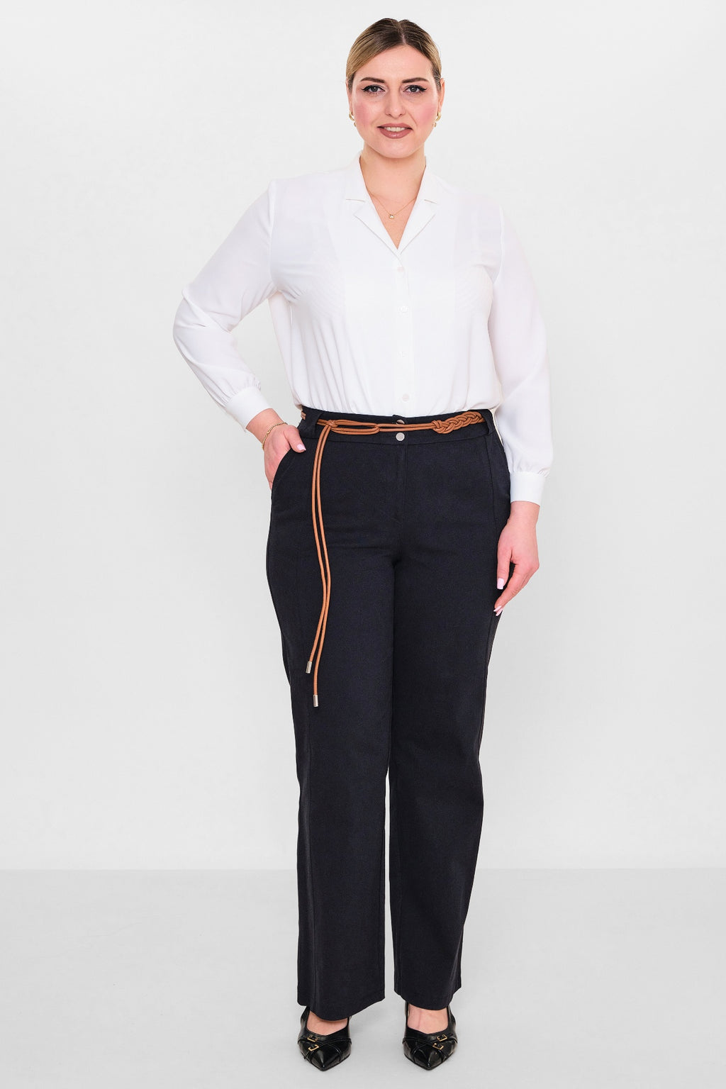 Devatex - Plus Size Trousers (DVT3089-075-42-48B) - 8690200127939