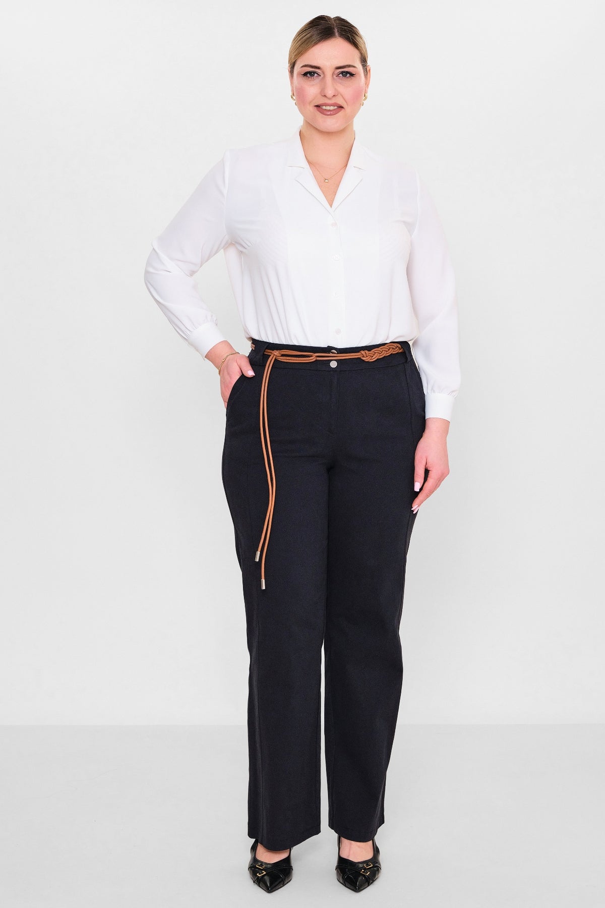 Devatex - Plus Size Trousers (DVT3089-075-42-48B) - 8690200127939