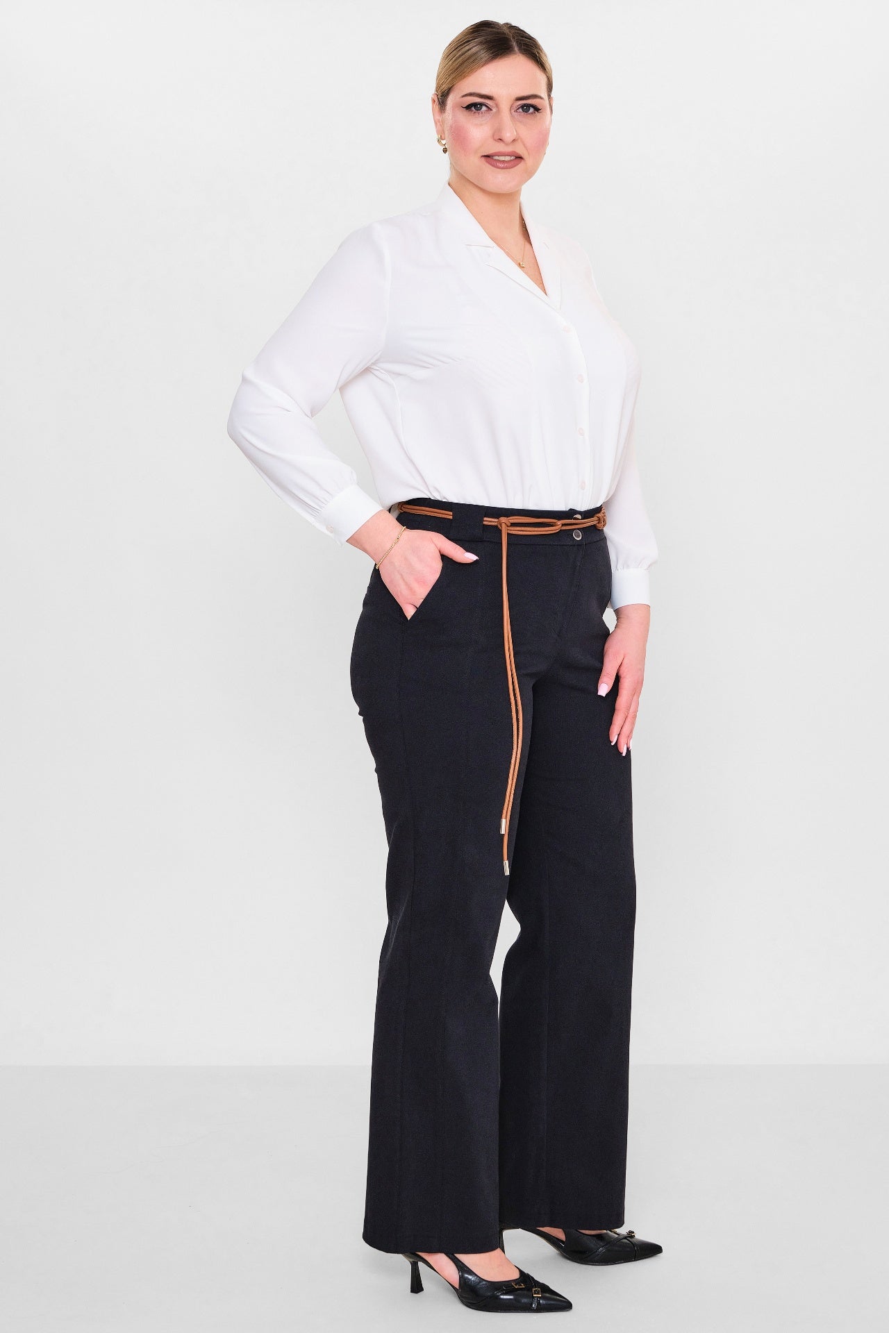 Devatex - Plus Size Trousers (DVT3089-075-42-48B) - 8690200127939