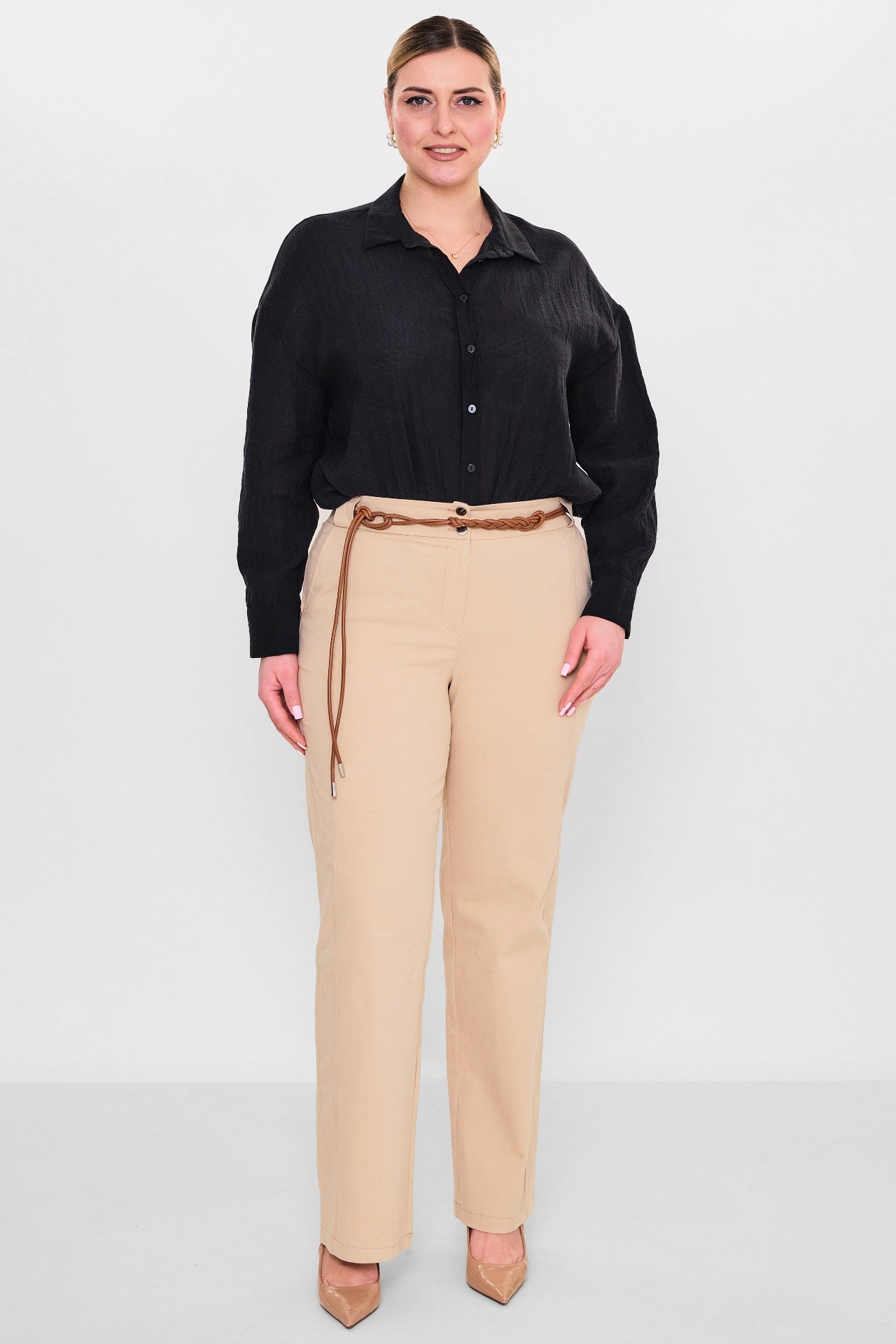 Devatex - Plus Size Trousers (DVT3089-075-42-48B) - 8690200127946