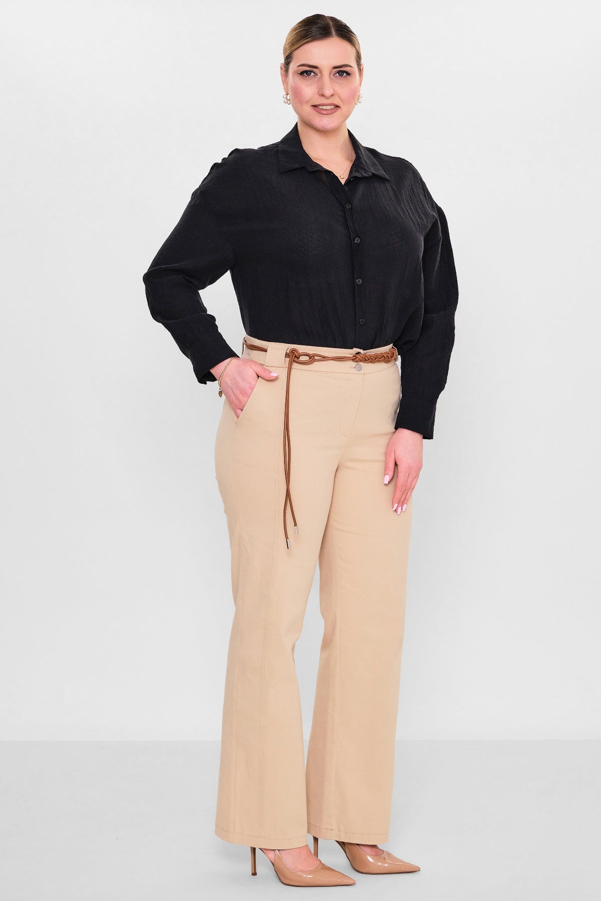 Devatex - Plus Size Trousers (DVT3089-075-42-48B) - 8690200127946
