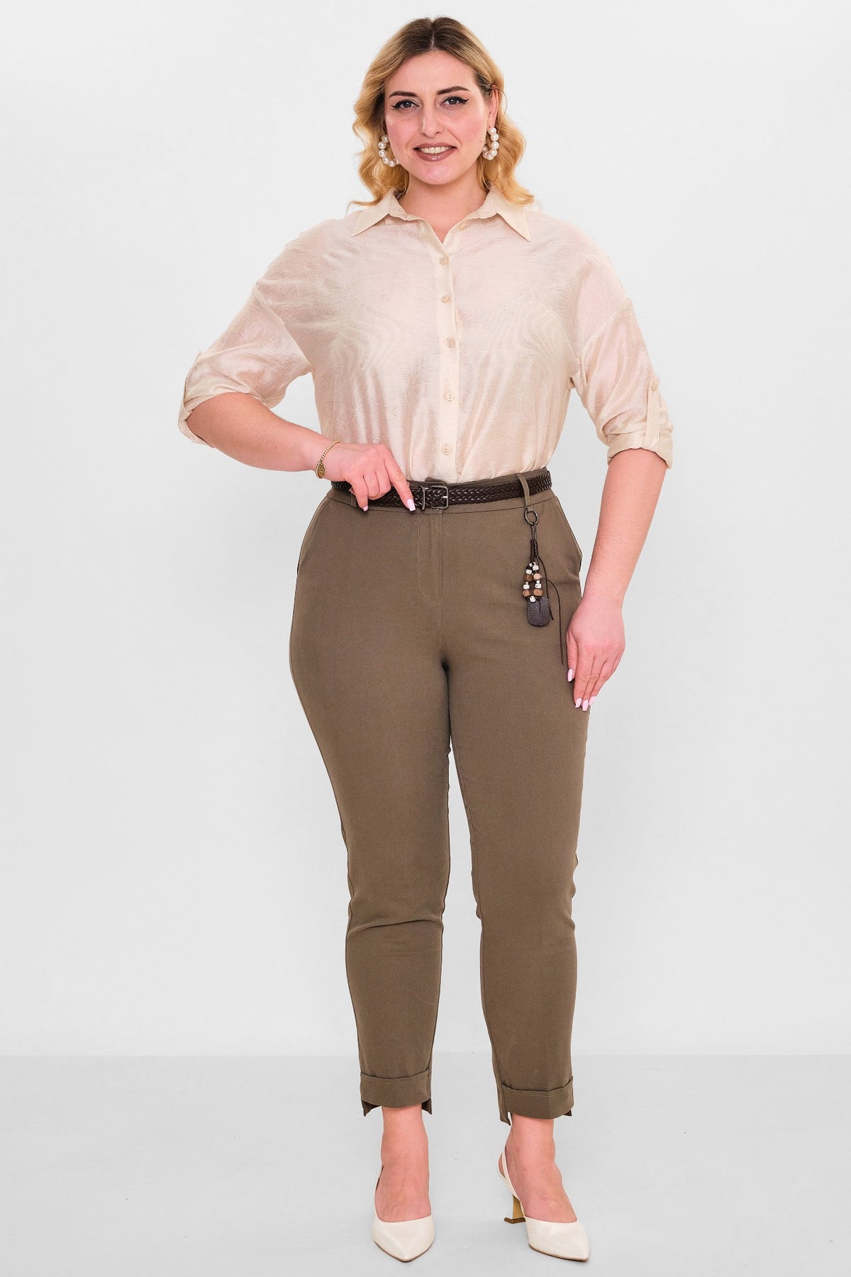 Devatex - Plus Size Trousers (DVT3113-075-42-48B) - 8690200128127