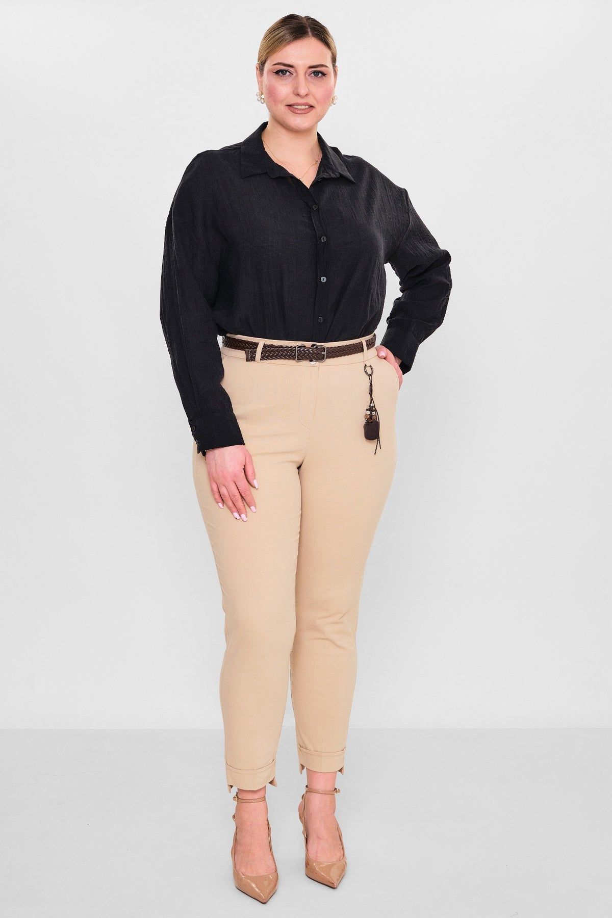 Devatex - Plus Size Trousers (DVT3113-075-42-48B) - 8690200128134