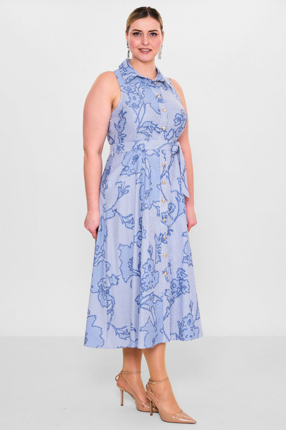 Laluce - Plus Size Dress (L2.Y26.ELB.2E654) - 8690200129971