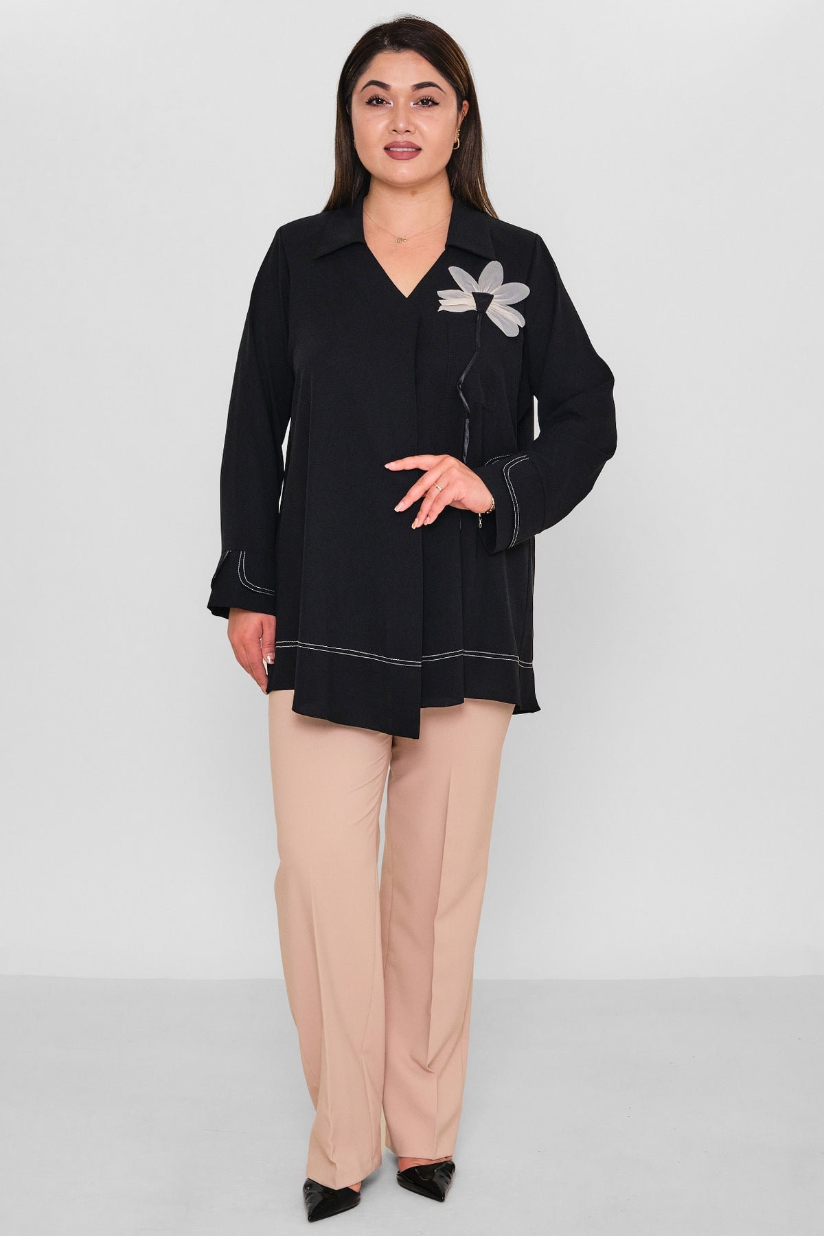Kifayet - Extended Plus Size Blouse (KFY26Y23523-01) - 8690200130441