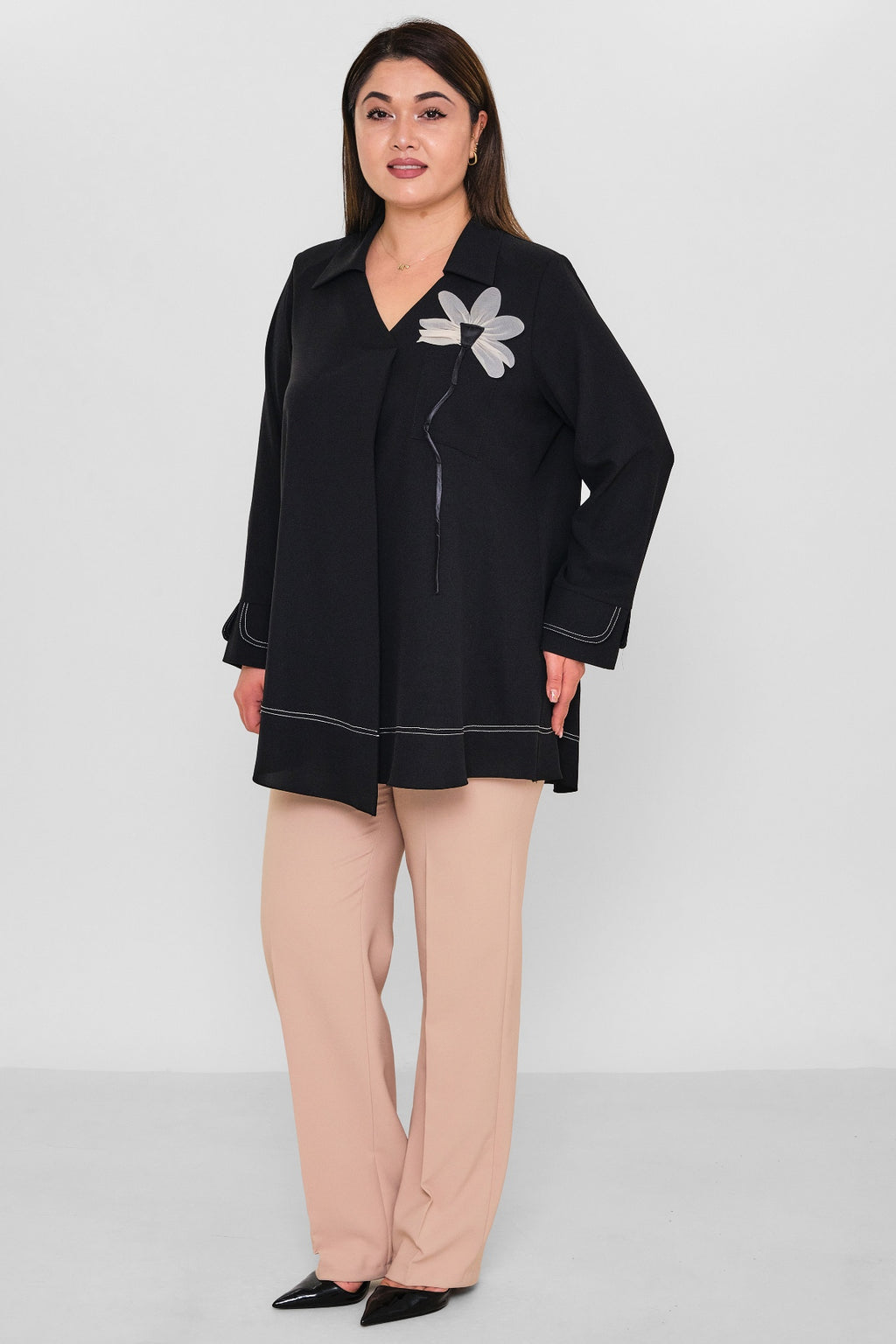 Kifayet - Extended Plus Size Blouse (KFY26Y23523-01) - 8690200130441