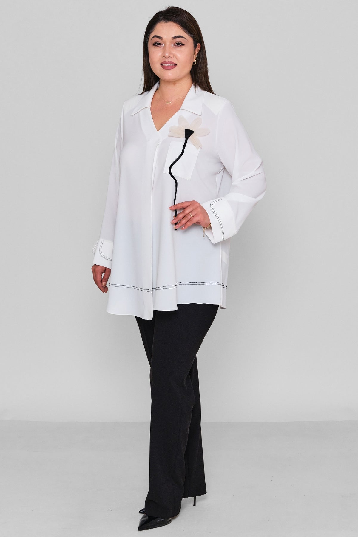Kifayet - Extended Plus Size Blouse (KFY26Y23523-01) - 8690200130458