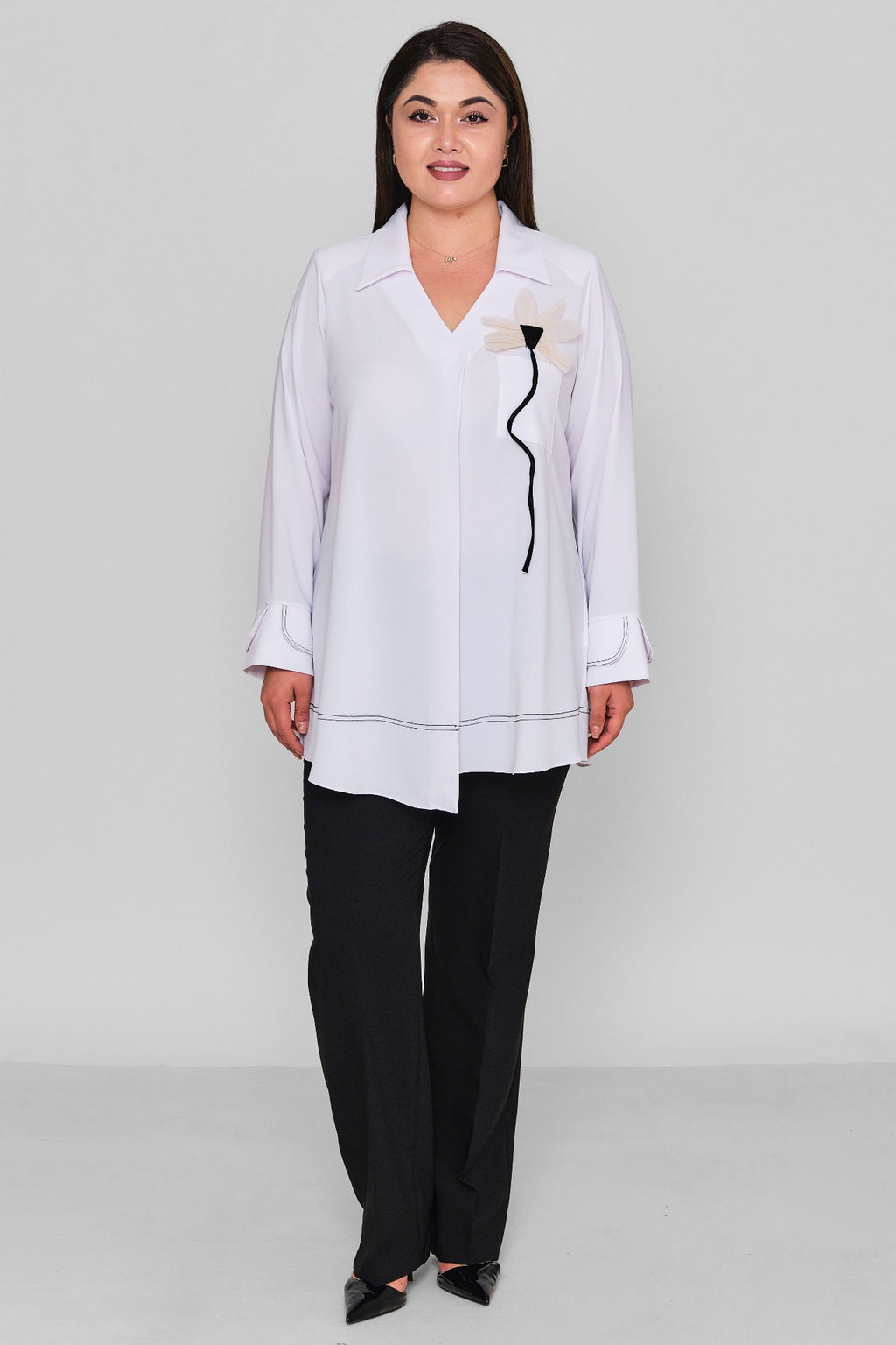Kifayet - Extended Plus Size Blouse (KFY26Y23523-01) - 8690200130465