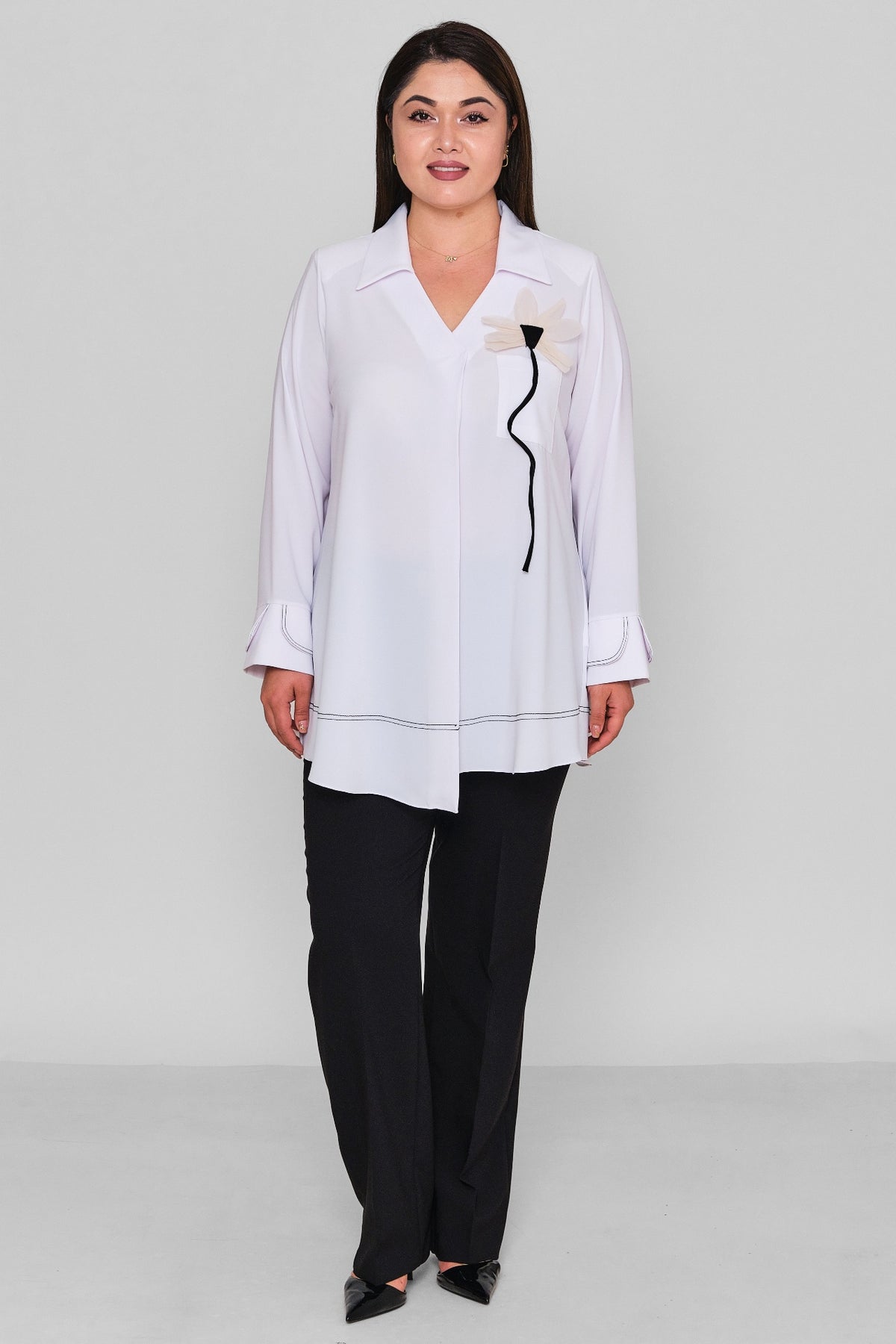 Kifayet - Extended Plus Size Blouse (KFY26Y23523-01) - 8690200130465