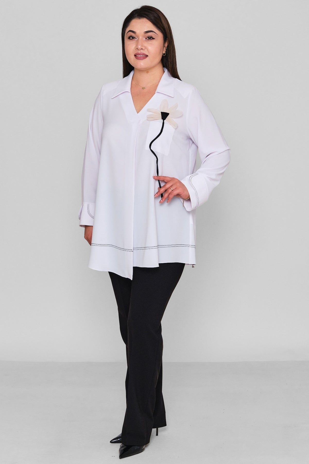 Kifayet - Extended Plus Size Blouse (KFY26Y23523-01) - 8690200130465